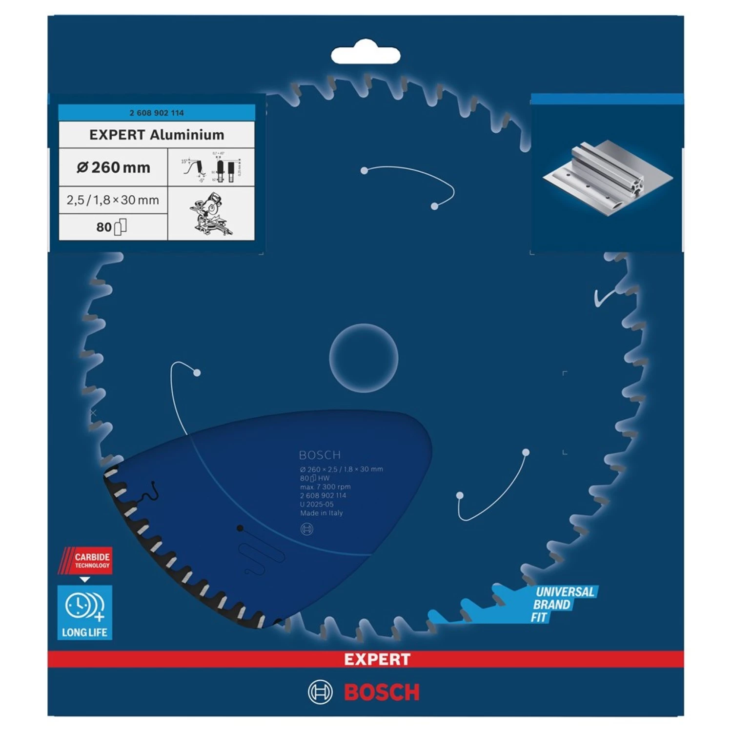 Bosch 2608902114 Lame EXPERT Alu 260x2,5/1,8x30 T80-image