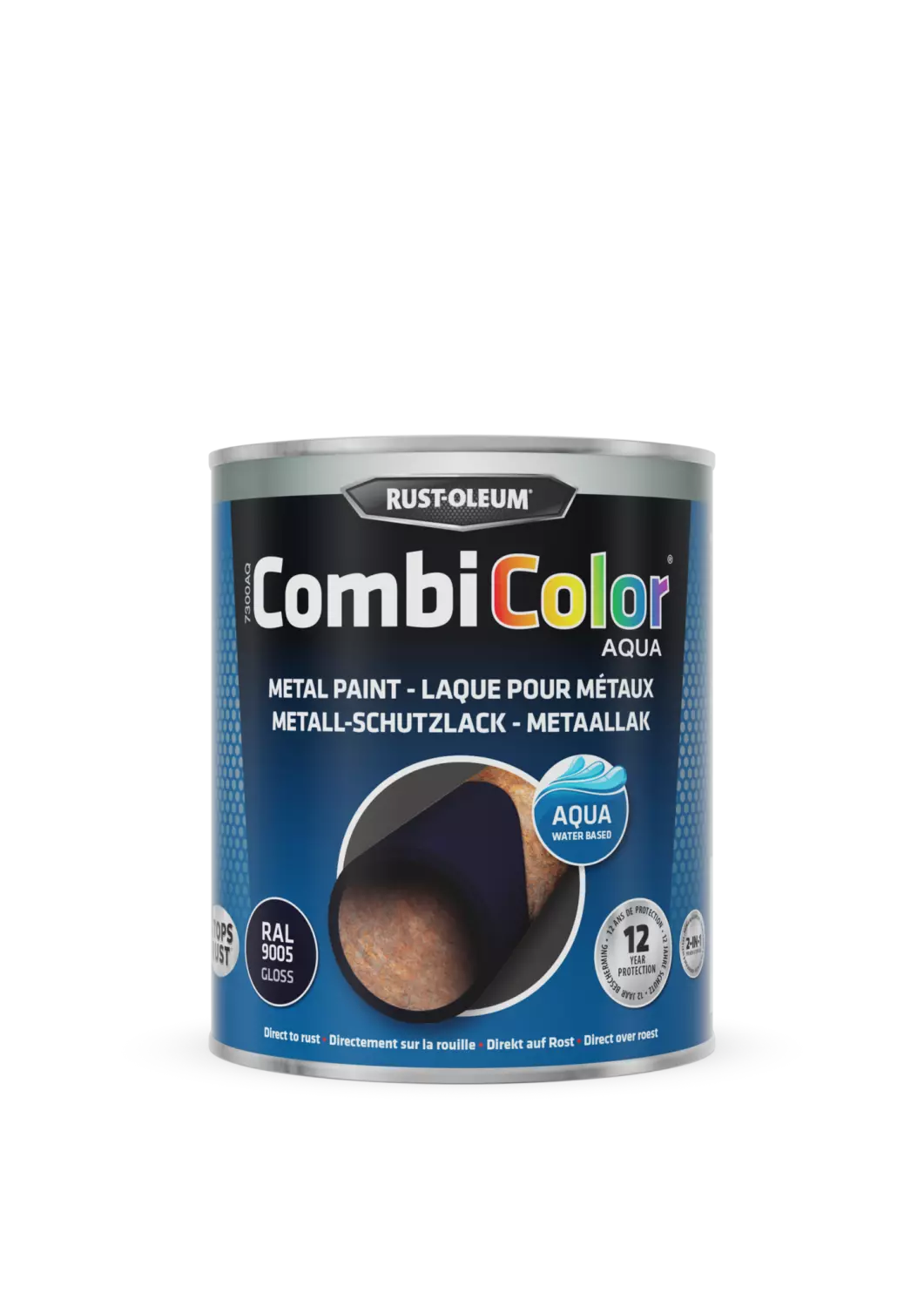 Rust-Oleum Combicolor Aqua Hoogglans -  Ral 9005 zwart zijdeglans - 0,75L-image