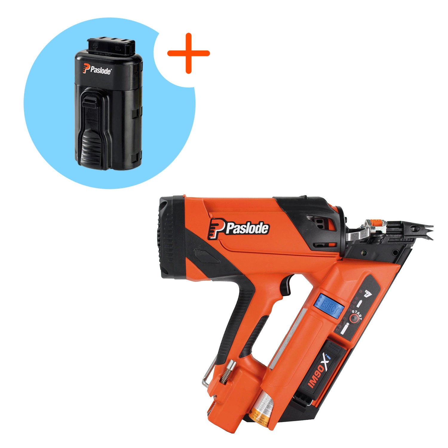 Paslode Im90Xi Tacker op gas set in koffer met gratis accu-image