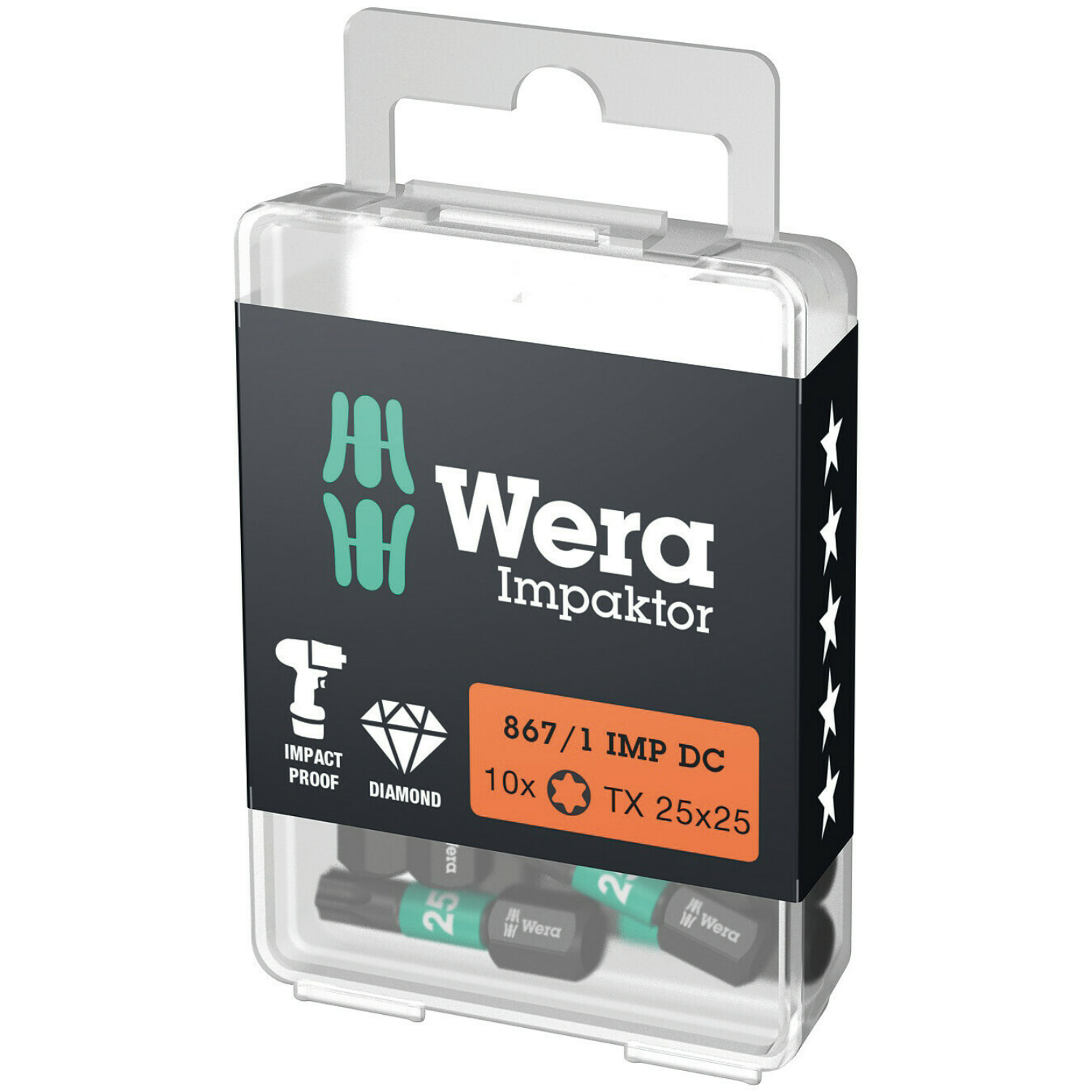 Wera 05057625001 1/4" Torx Impaktor Diamant Bit - T25 x 25mm (10st)-image