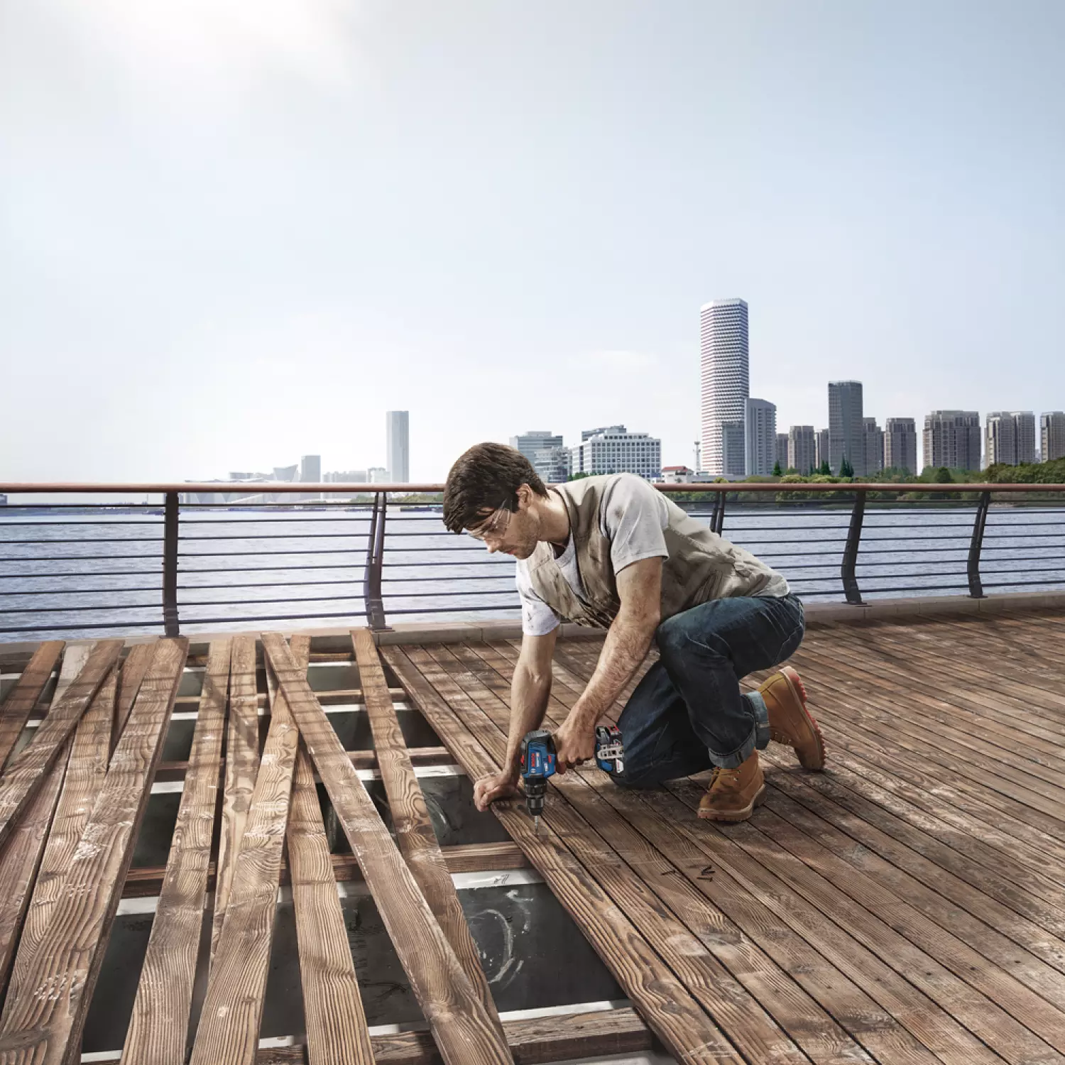 Bosch GSB 18V-55 18V Li-Ion accu schroefklopboormachine body met GRATIS L-Case - 55Nm-image