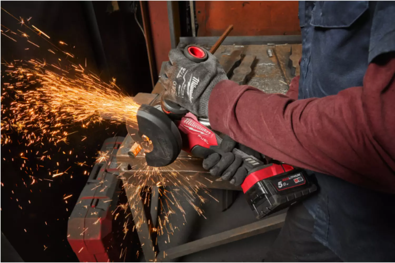 Milwaukee M18 FSAG125X-0X - Meuleuse d'angle sans fil Li-Ion 18V (machine seule) dans HD Box - 125 mm - moteur brushless-image