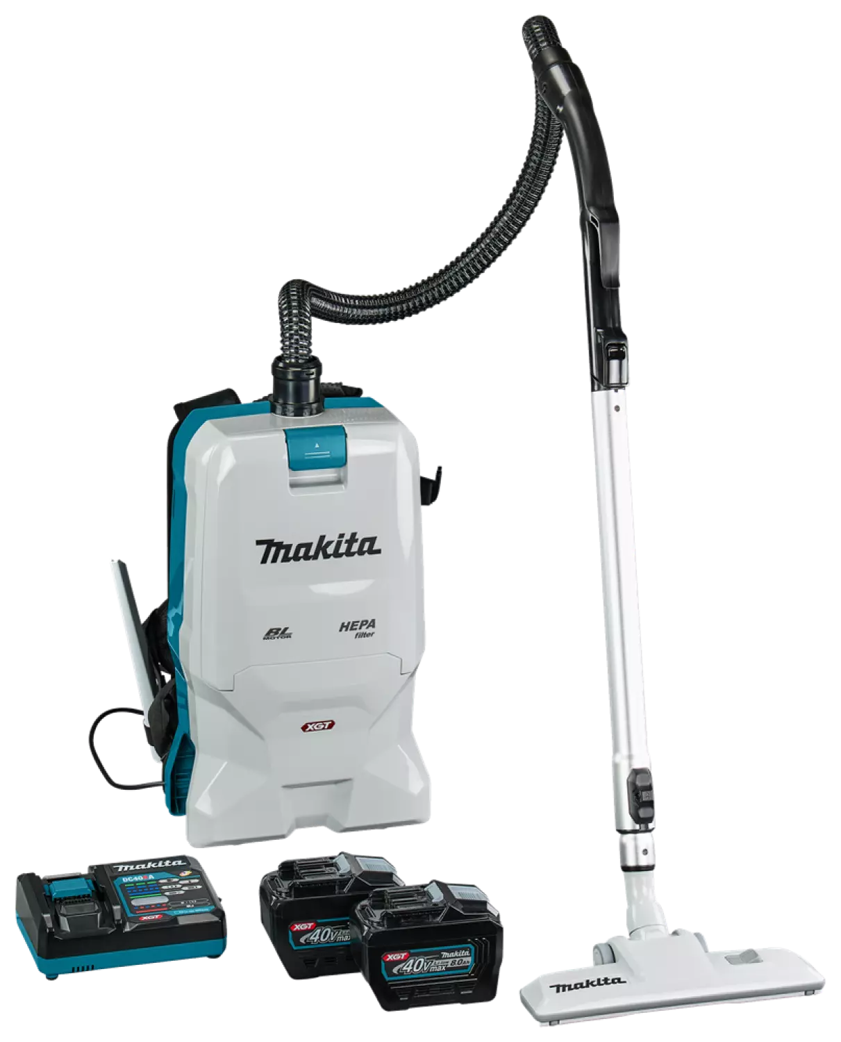 Makita VC011GL2NL1 XGT 40V Max Li-Ion Aspirateur à dos sans fil Set (2x 8.0Ah) - 200 mbar-image