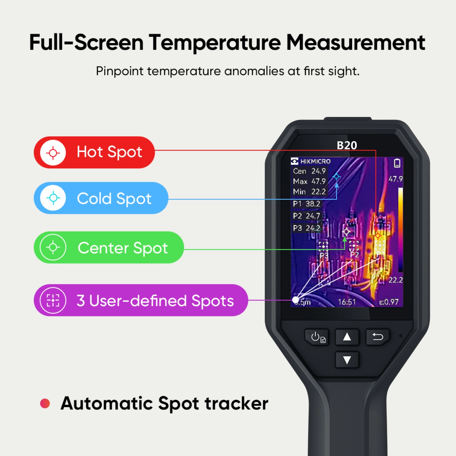 HIKMICRO B20 Caméra thermique -20ºC à 550ºC - 320 x 240px - 16GB - IP54-image