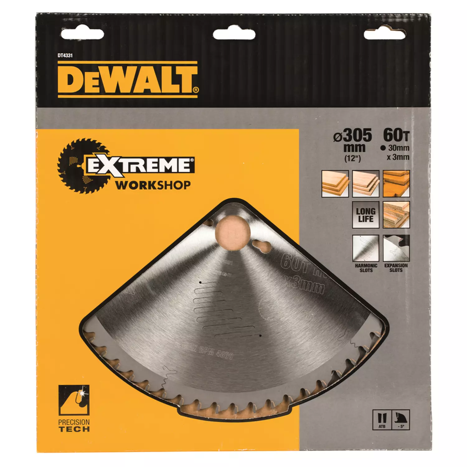 DeWALT DT4331 Lame pour scie stationnaire Extreme - 60D - 305mm-image