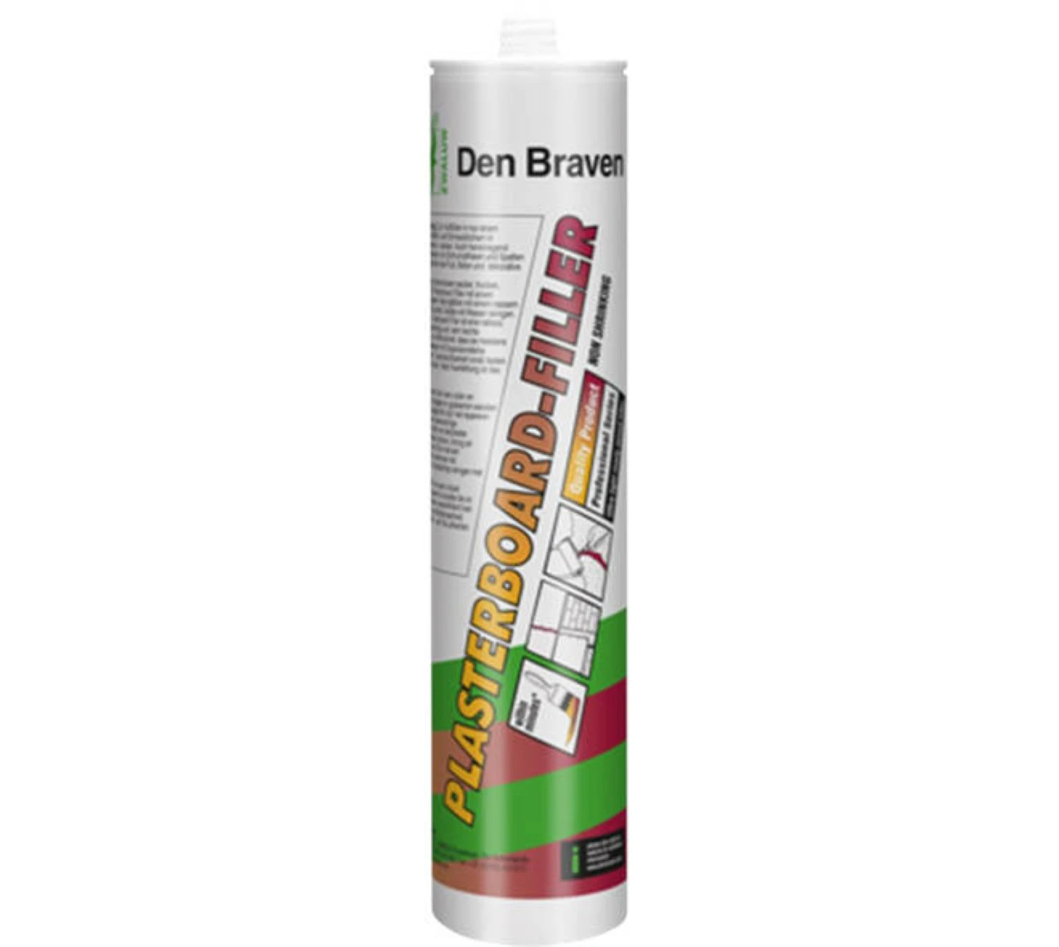 Zwaluw Den Braven 30880006 Plasterboard Filler - Pâte de rebouchage - Blanc - 310 ml - 12 pièces
