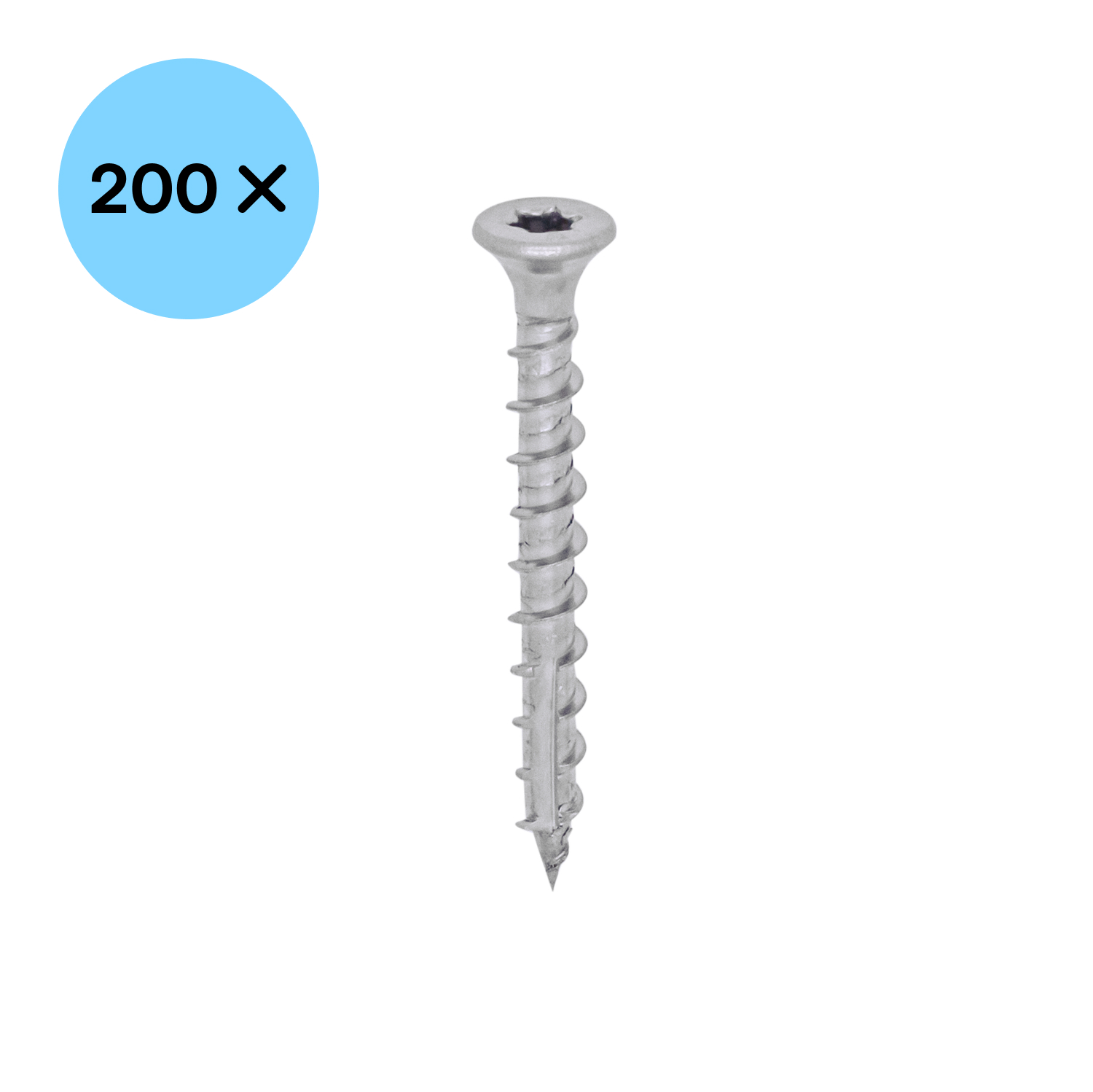 Woodies 61845374 Ultimate Scharnierschroef RVS - TX20 - 4.5 x 40mm - Platverzonken kop - Voldraad - Verzinkt (200st)-image