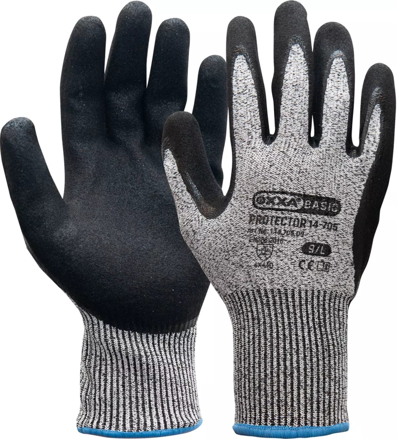 Oxxa 14-705 Gants de travail Protector Cut D - Noir/Gris - 10/XL-image