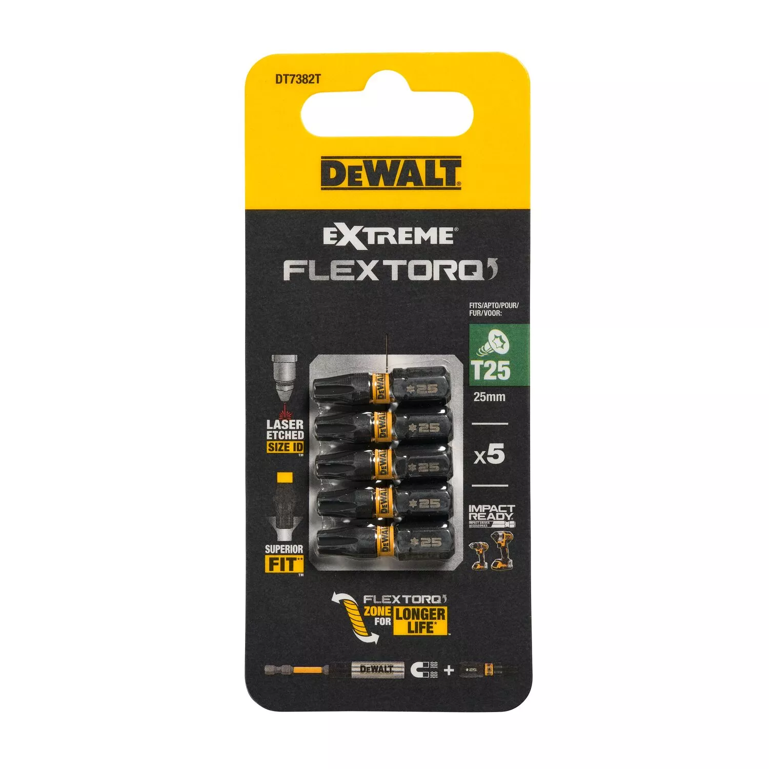 DeWALT DT7382T Impact schroefbits - T25 x 25mm (5st)-image