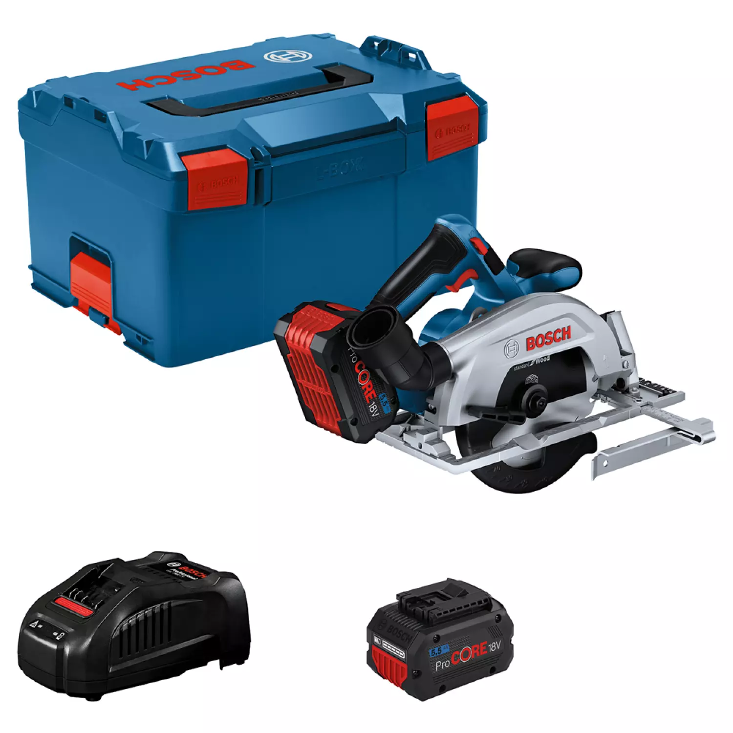 Bosch GKS 18V-57-2 18V Li-ion Accu cirkelzaag set (2x 5.5Ah) in L-Boxx - 165mm-image