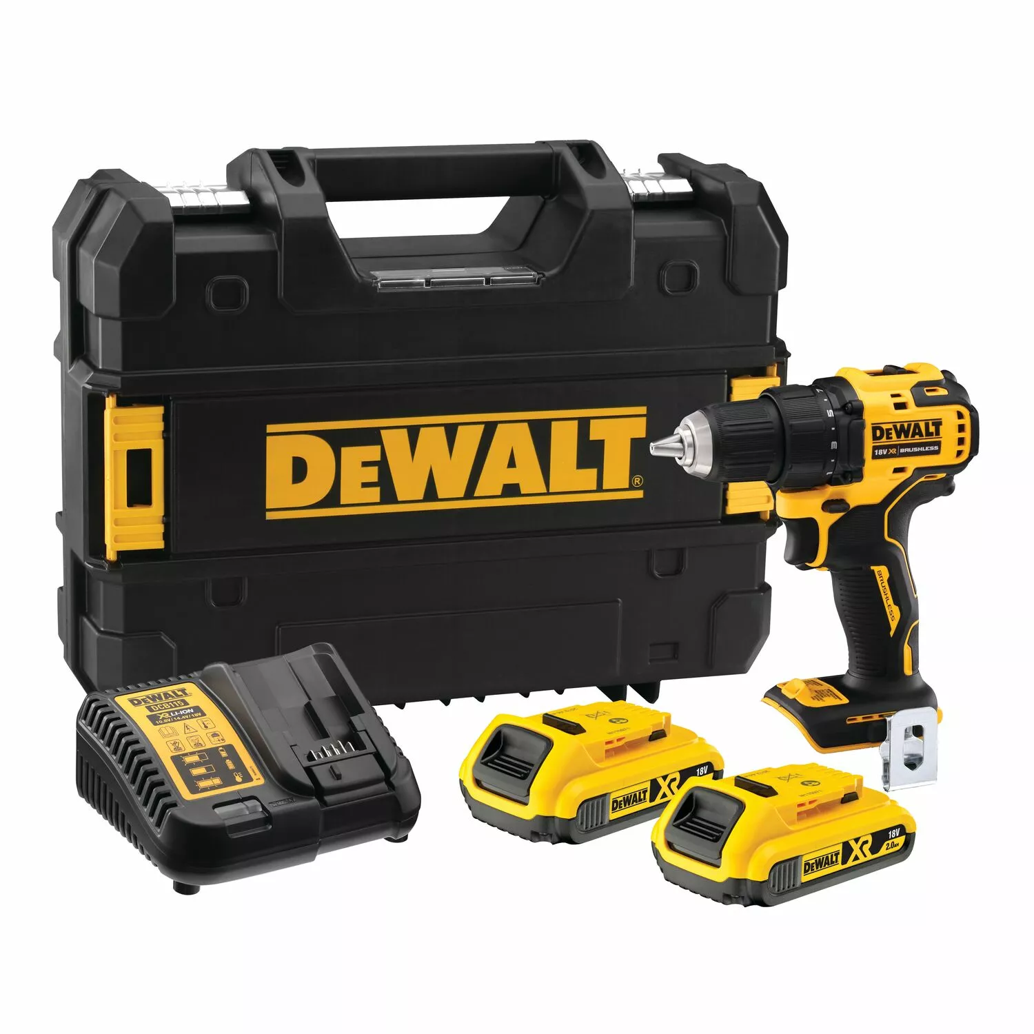 DeWALT DCD708D2T 18V LI -ion Battery Vis Drill Set (2x 2.0h) dans TSTAK - Carbon sans balais-image