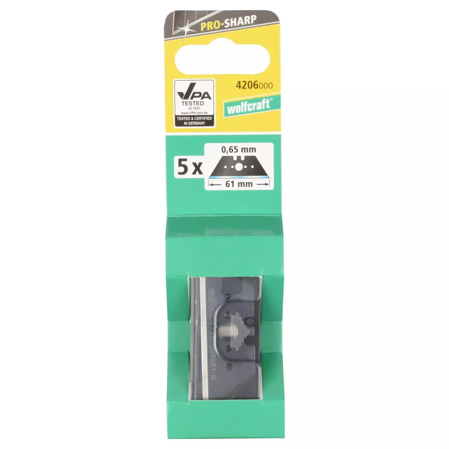 Wolfcraft 4206000 Lames de rechange Trapeze PRO SHARP - 61 x 0,65 mm (5 pièces)-image