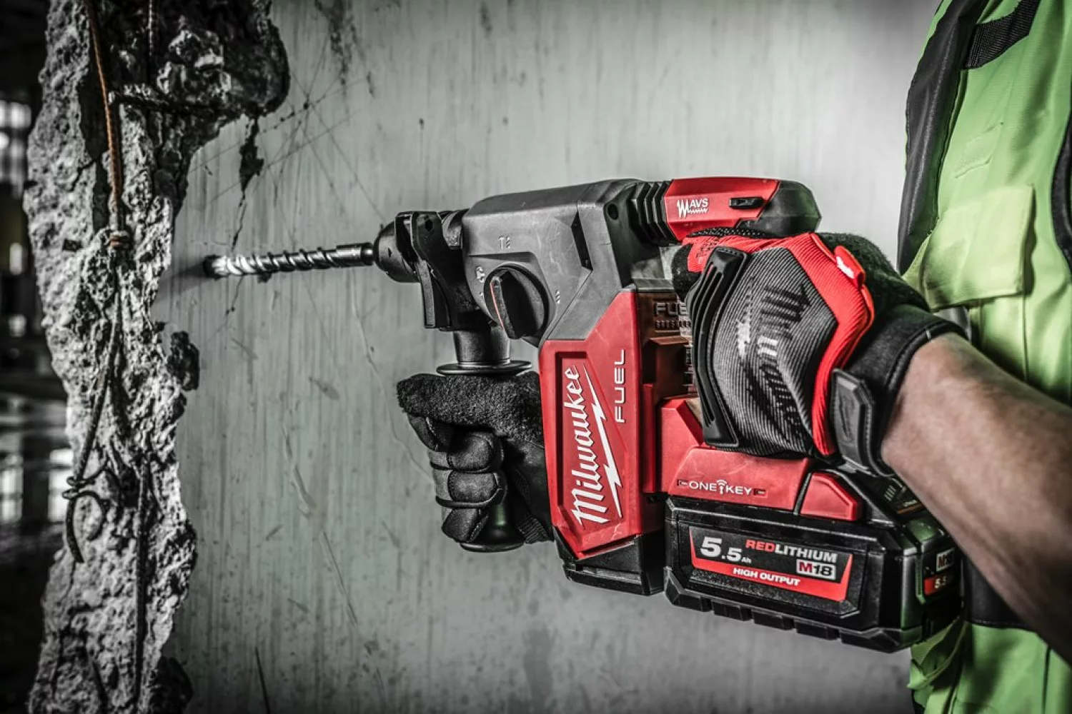 Milwaukee M18 ONEFHX-0X Perfo-burineur sans-fil - 18V Li-ion - SDS-plus - Boîte HD - Machine seule-image