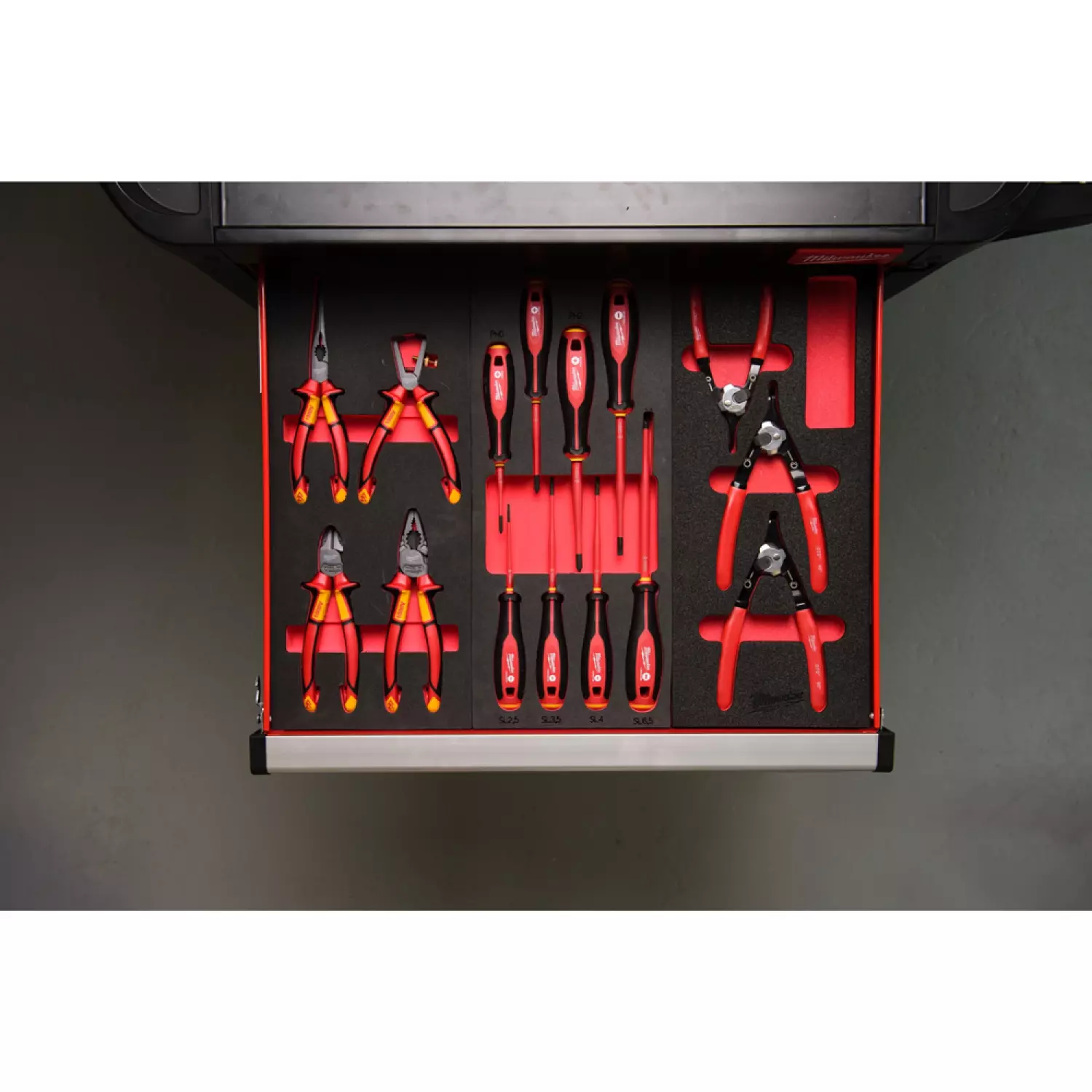 Milwaukee 4932493632 Set de 3 pinces à circlips en mousse avec incrustation-image