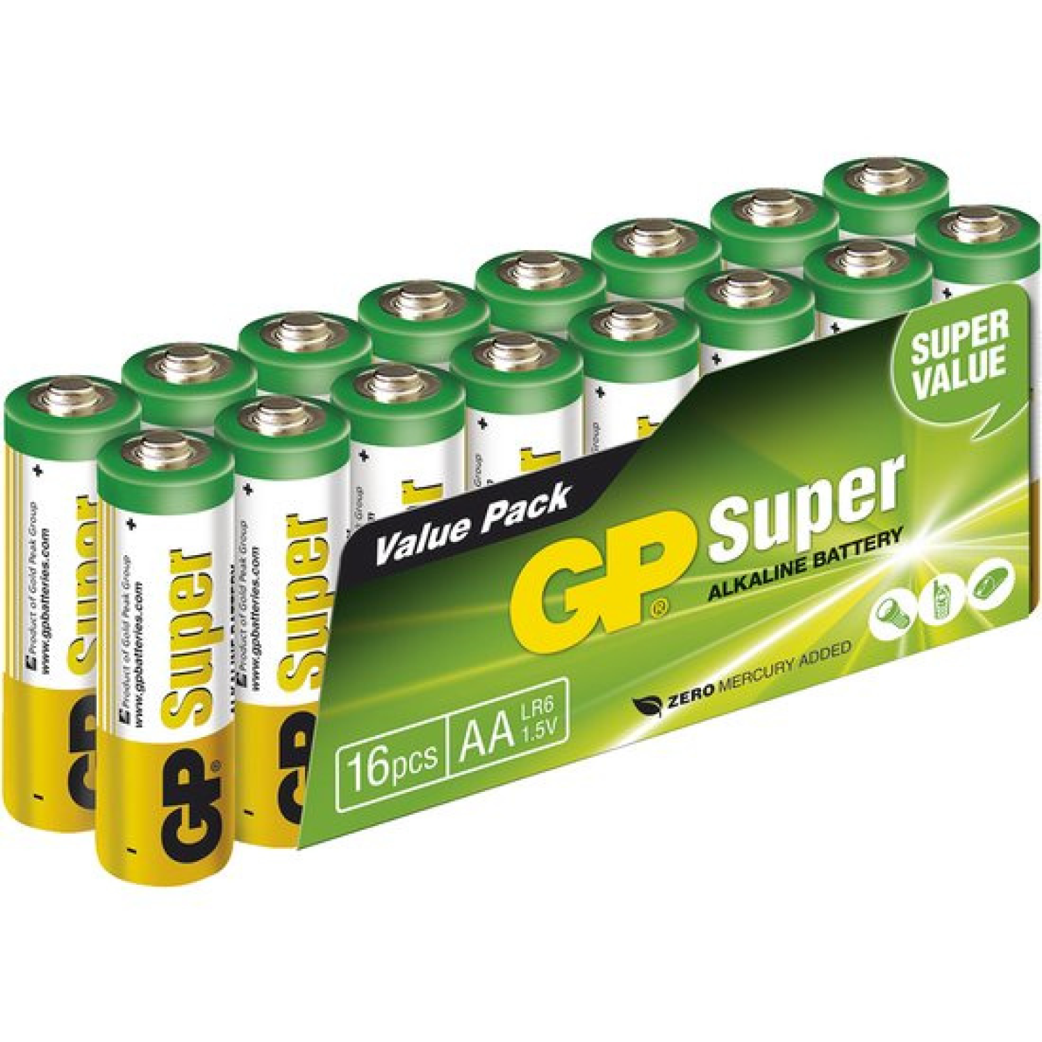 GP Alkaline Super Batterijen - AA - 1,5V (16st)