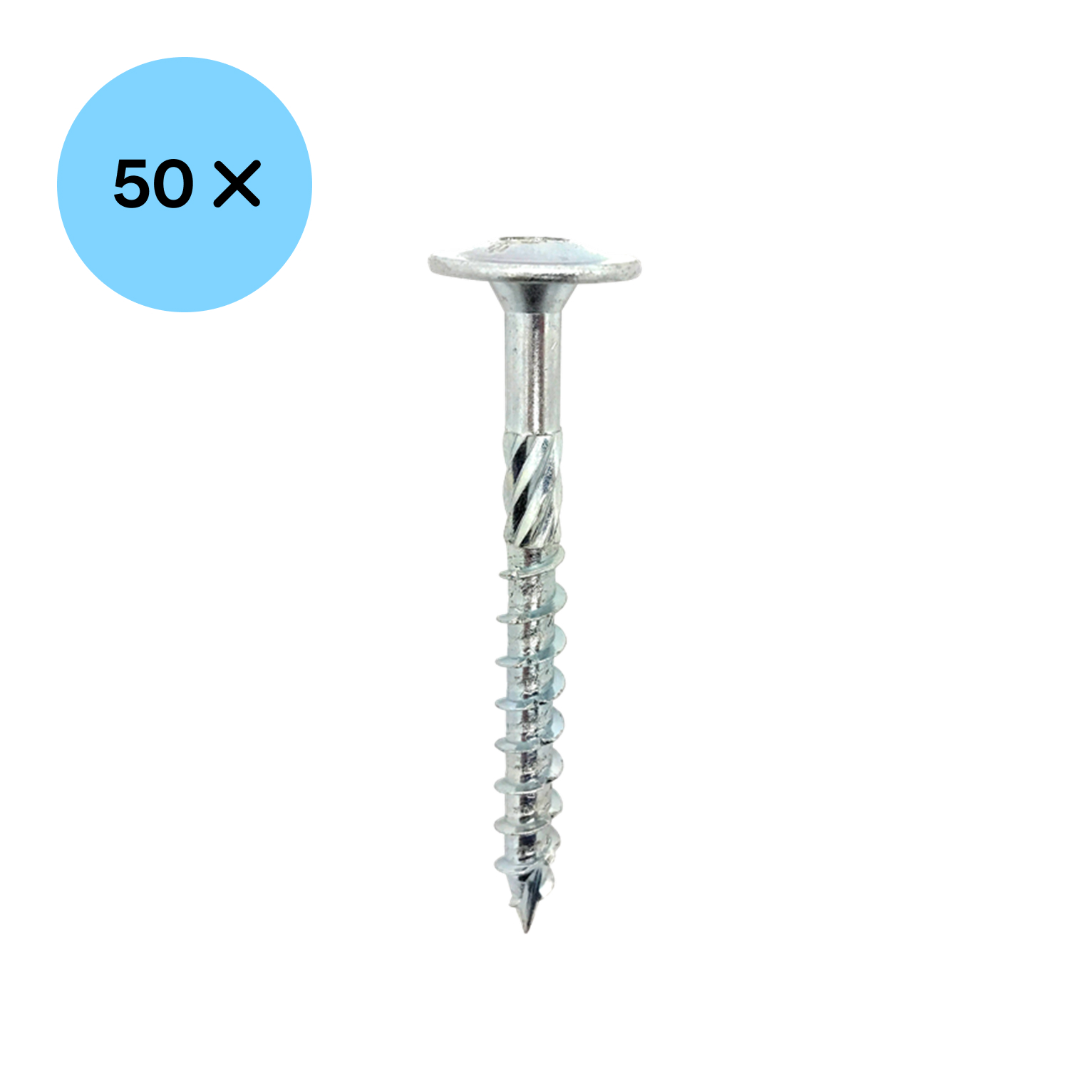 Woodies 61780511 Vis à contre tête ultime - Acier trempé - Zingué - Filetage à tête fraisée - T40 - 8.0 x 80mm (50pcs)-image