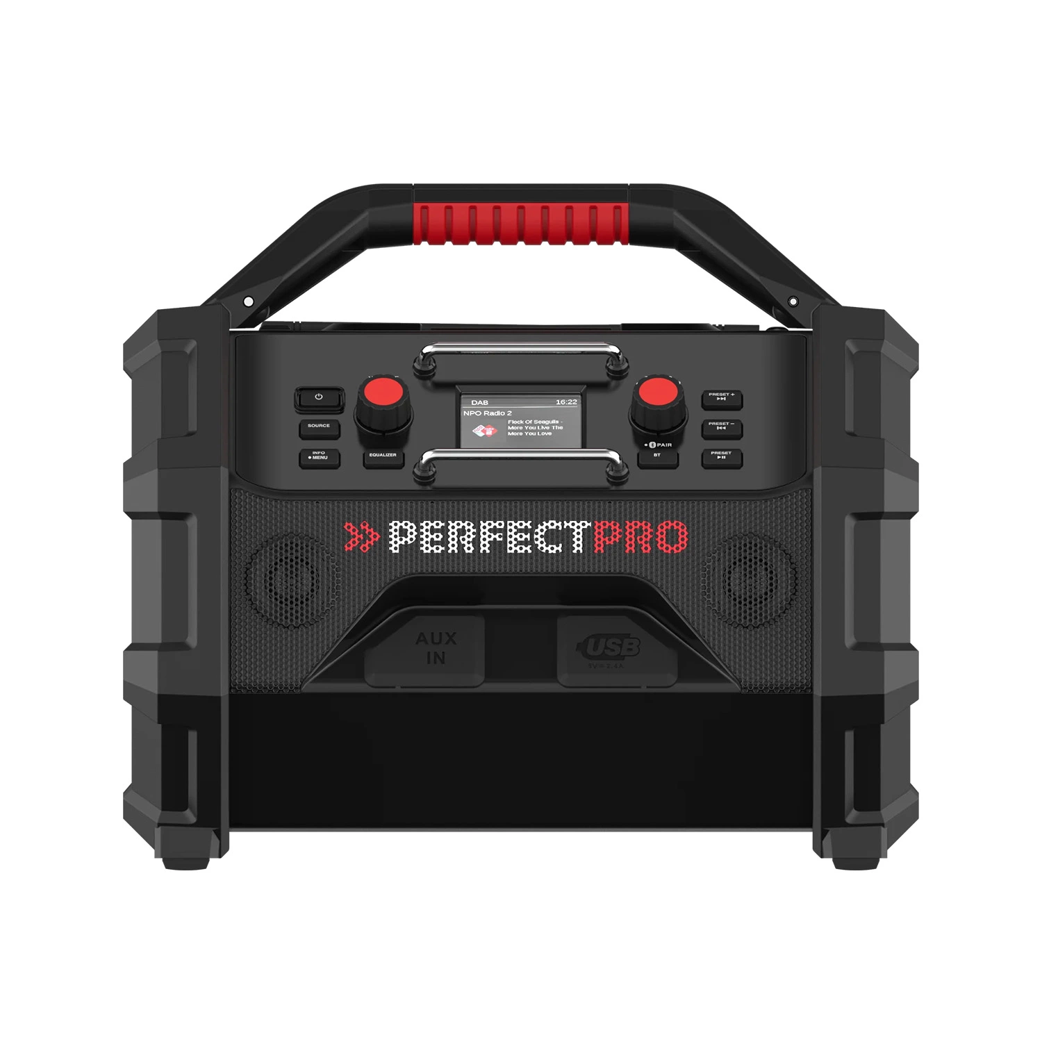 PerfectPro ROCKTAGON OCT-18V radio de chantier multi-piles - FM RDS - DAB+ - Bluetooth - AUX In-image