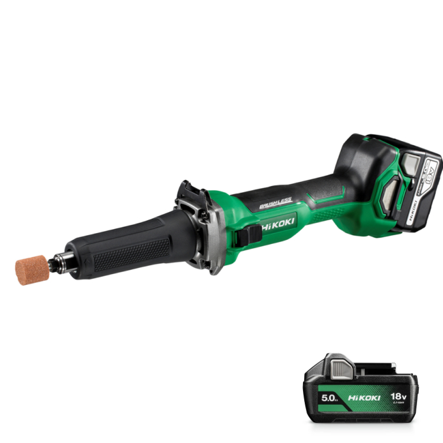 HiKOKI GP18DAWGZ Batterie Machine de broyage droite 18V - 2x 5,0 h - 50 mm - boîtier en plastique-image
