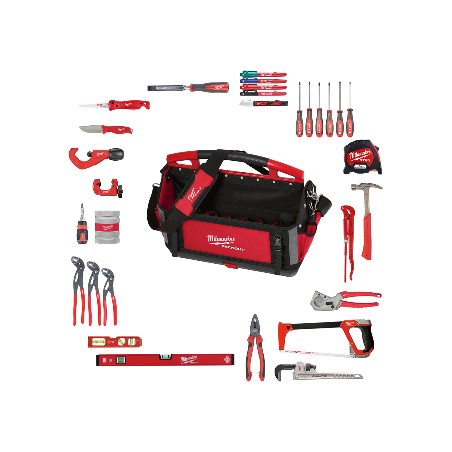 Milwaukee 4932501191 PACKOUT™ Gereedschapset in Tote Toolbag - 38-delig - voor loodgieters-image
