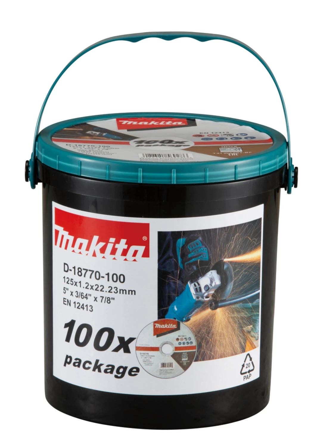 Makita D-18770 Doorslijpschijven -125x22,23x1.2 mm - RVS (100 st)-image