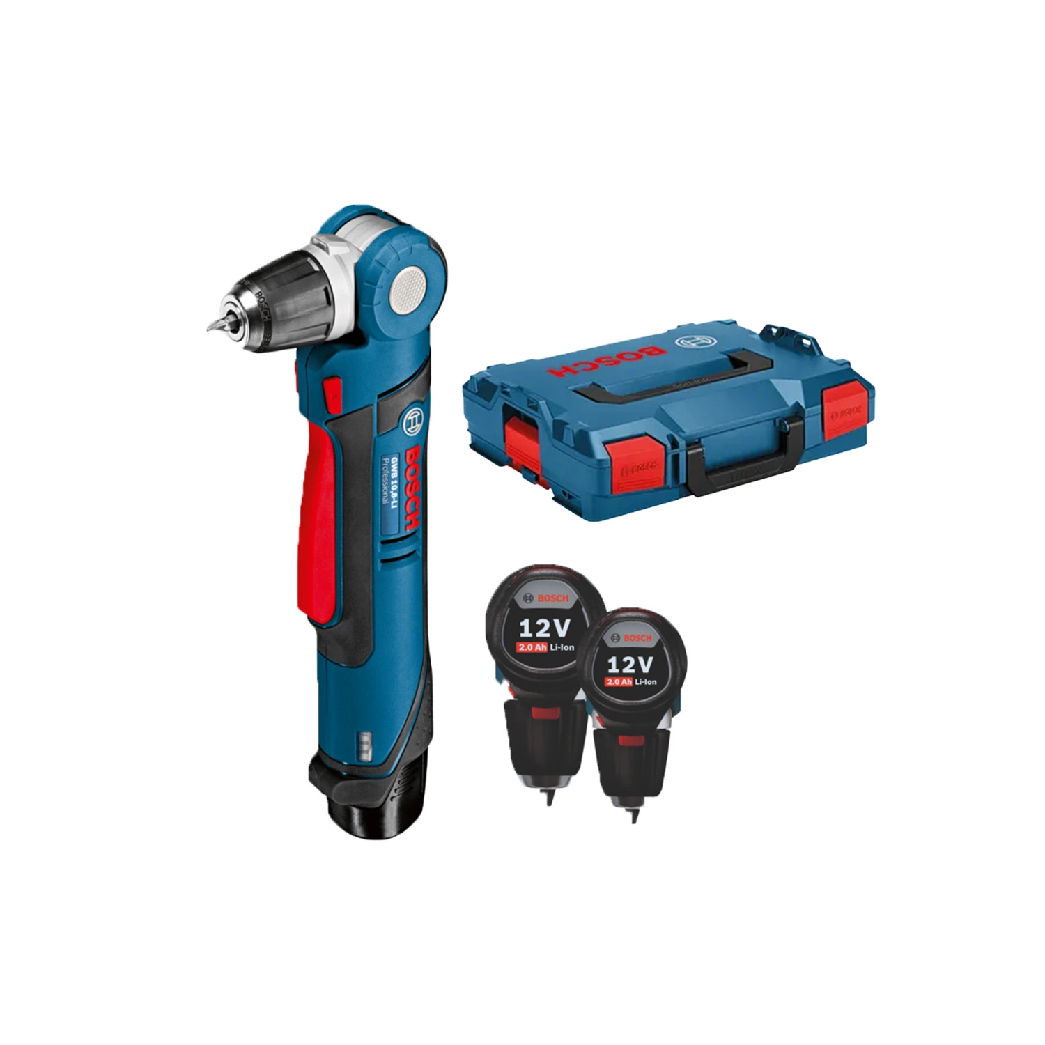 Bosch GWB 12V-10 12V Li-Ion accu haakse boor-/schroefmachine set (2x 2.0Ah accu) in L-Boxx-image