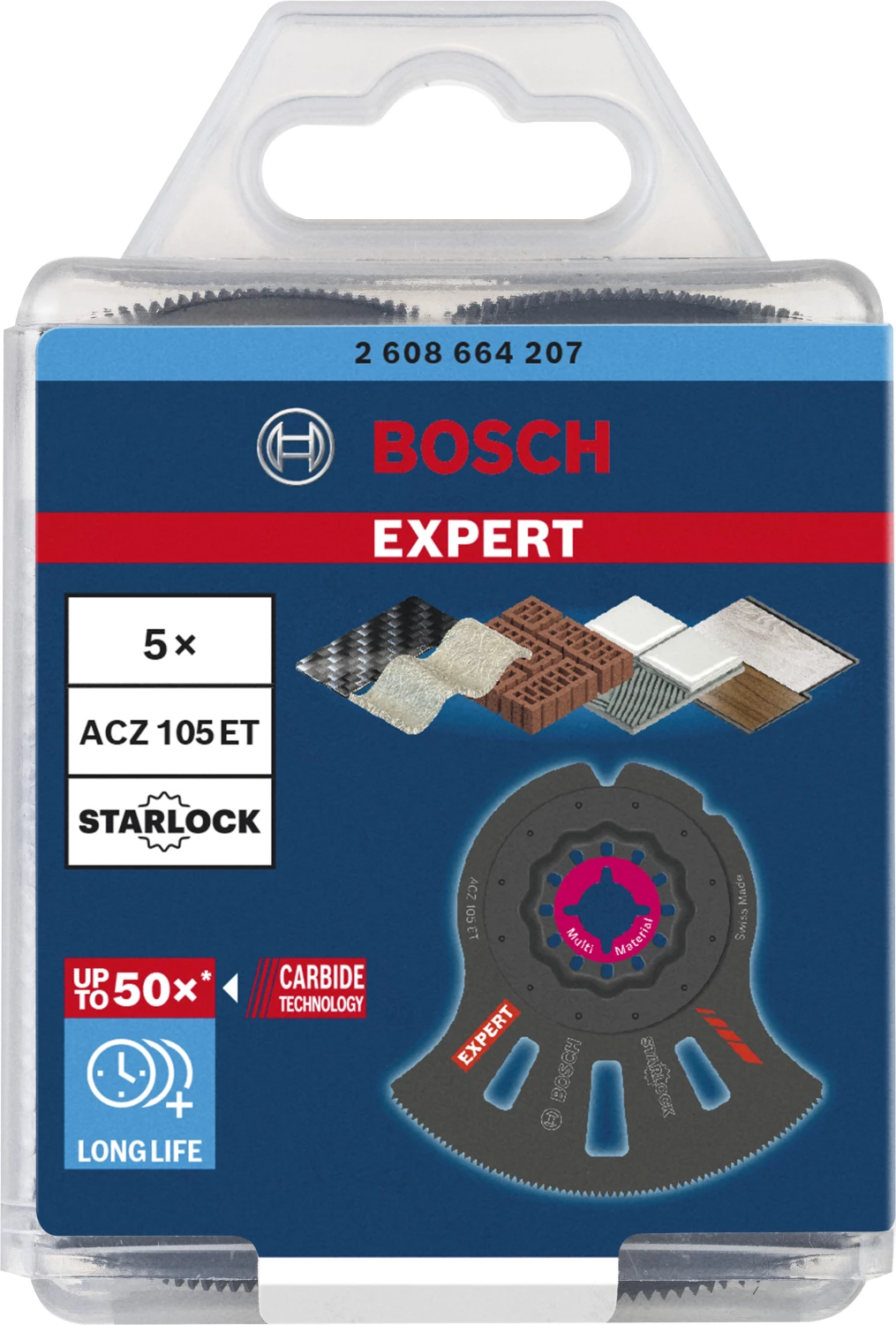 Bosch ACZ 105 ET EXPERT lame de scie segmentée pour outils multifonctions pour matériaux abrasifs et composites (5 pièces)
