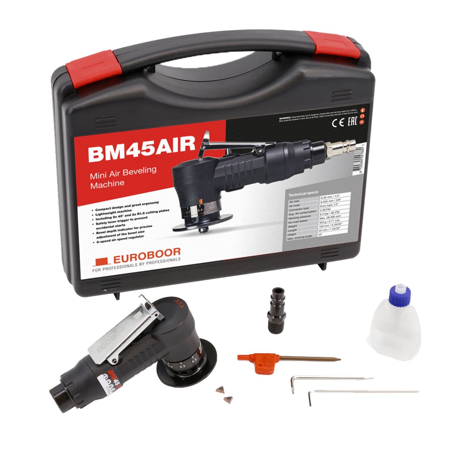 Euroboor BM45AIR promoset laskanten freesmachine met gratis extra snijplaten-image