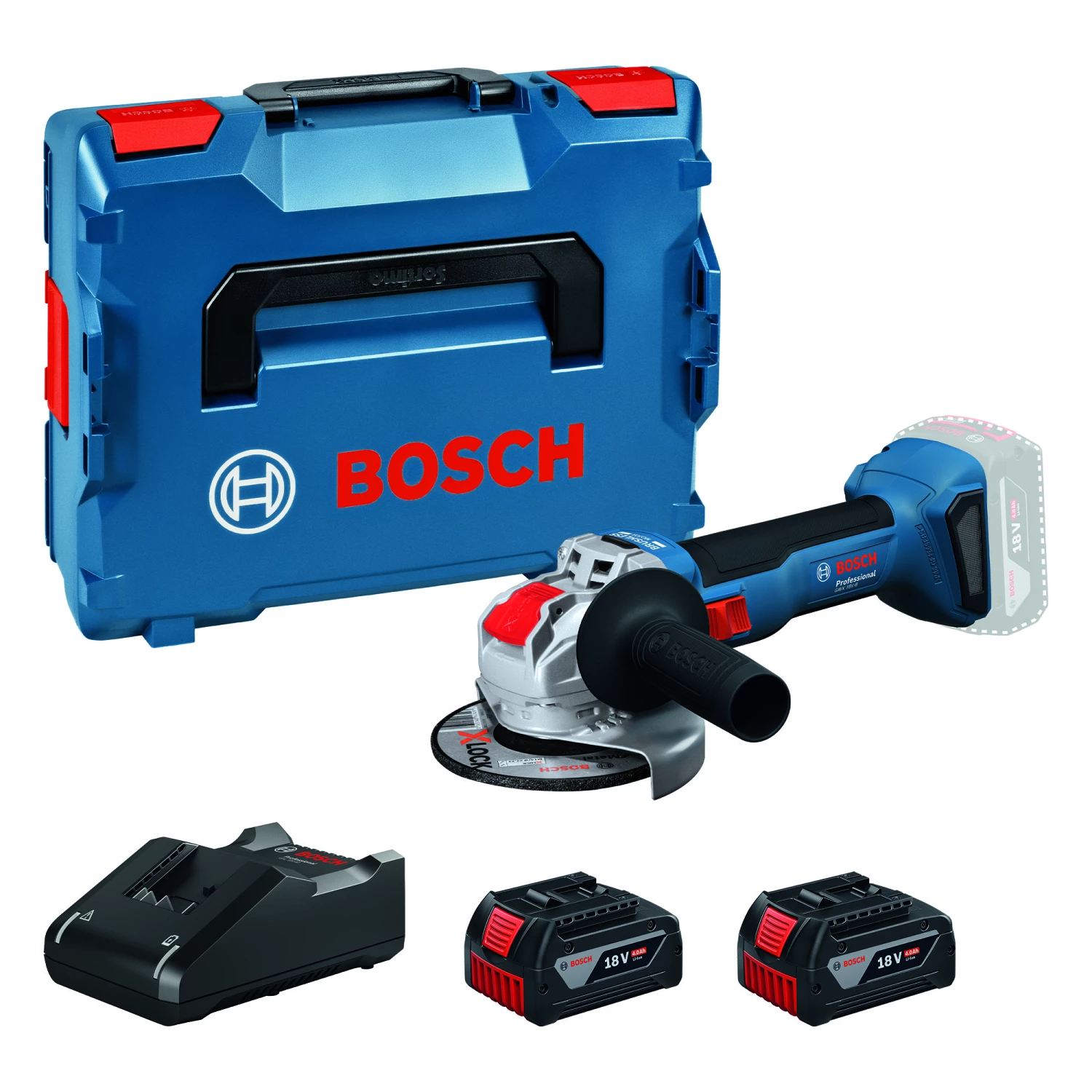 Bosch GWX 18V-8 18V batterie X-LOCK Meuleuse d'angle kit (2x 4,0 Ah) dans L-Boxx - 125 mm-image