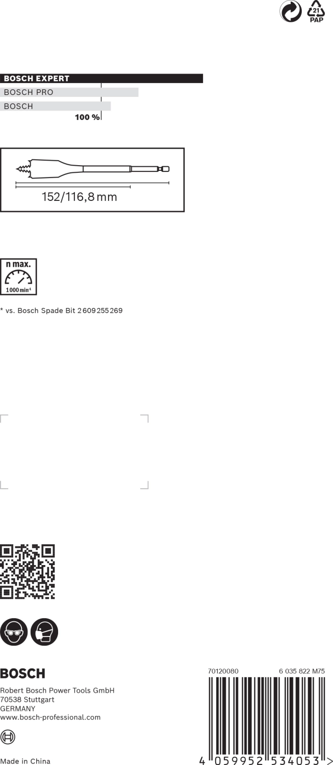 Bosch EXPERT 2608900331 - EXPERT Set 3 pièces mèche plates Self Cut Speed, 20; 22; 25 mm-image