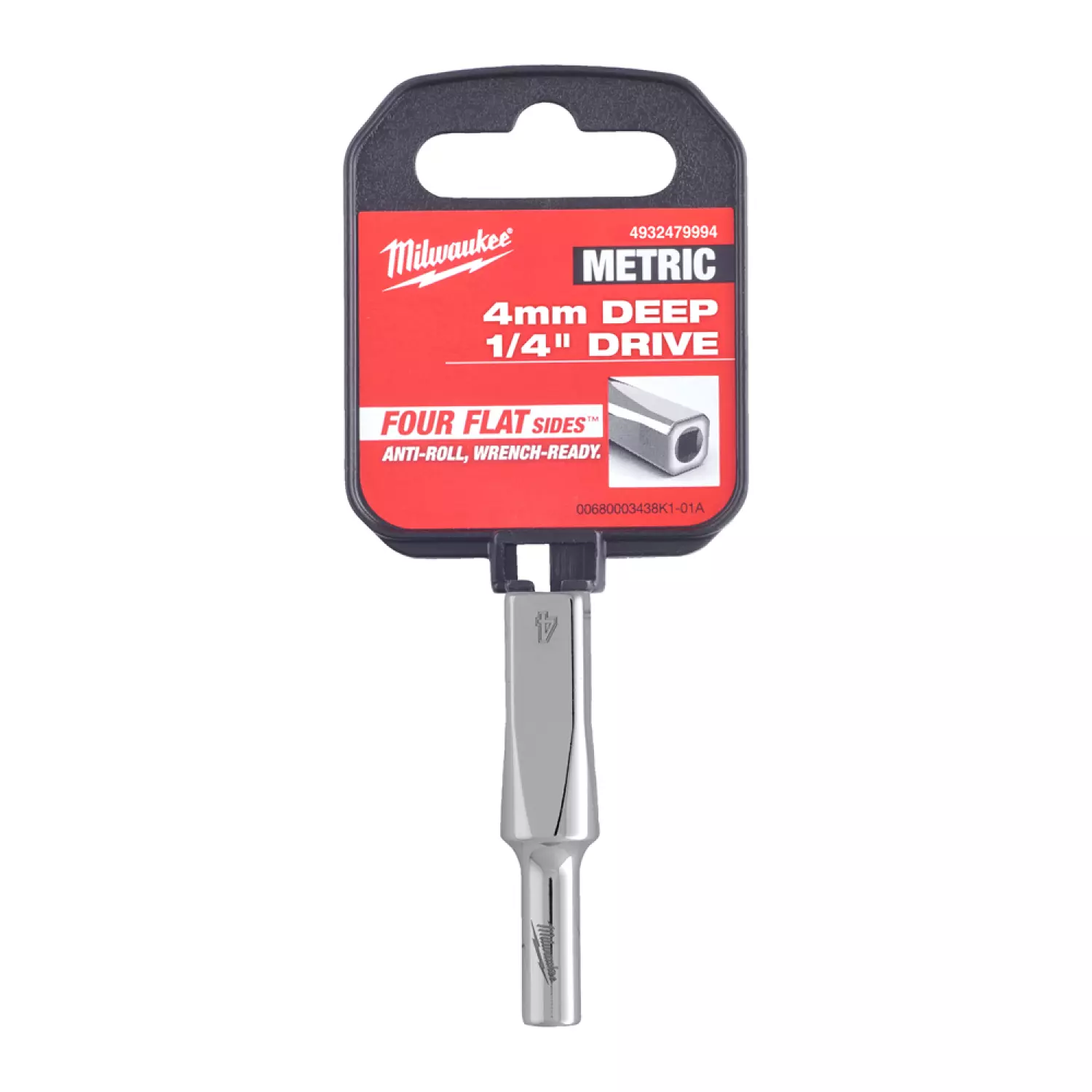 Milwaukee 4932479994 Dop - 1/4" FOUR FLAT™ lang - 4mm-image