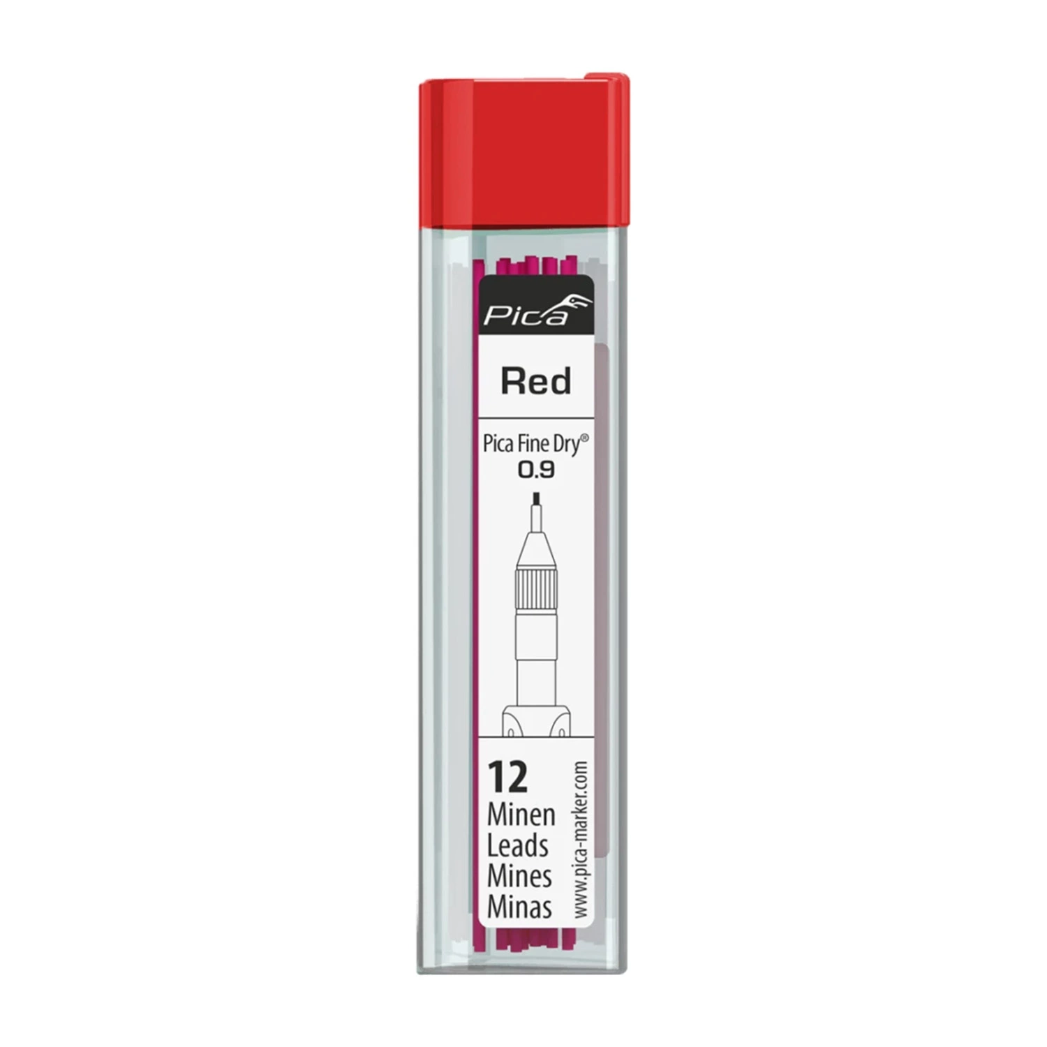 Pica 7031 Fine Dry Navulling - Rood (12st)-image