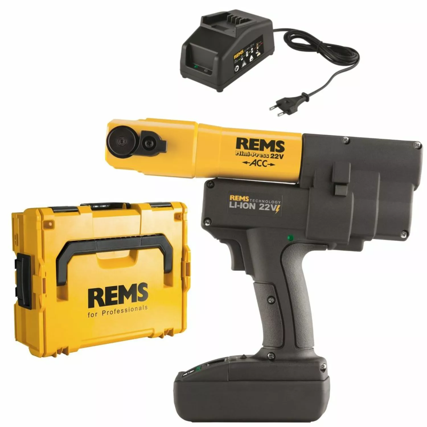 Rems Mini-Presse AC 22V Li-Ion accu perstang (1x 1,5Ah accu) dans L-Boxx