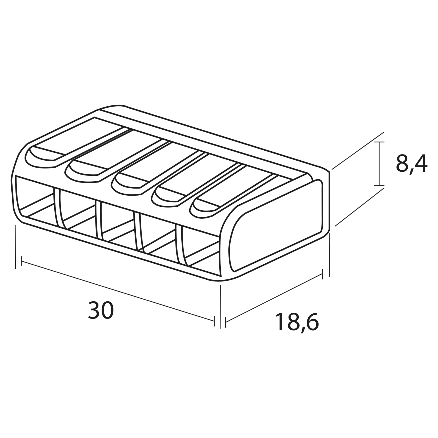 Wago 221-415 Connecteur de câble 5 pôles - 4 mm - refermable - transparent-orange (25 pièces)-image