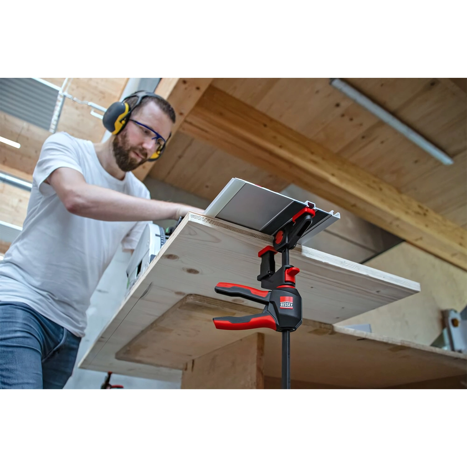 Bessey EZR360-15SET Jeu de serre-joints à une main pour rails de guidage - 150 x 60mm