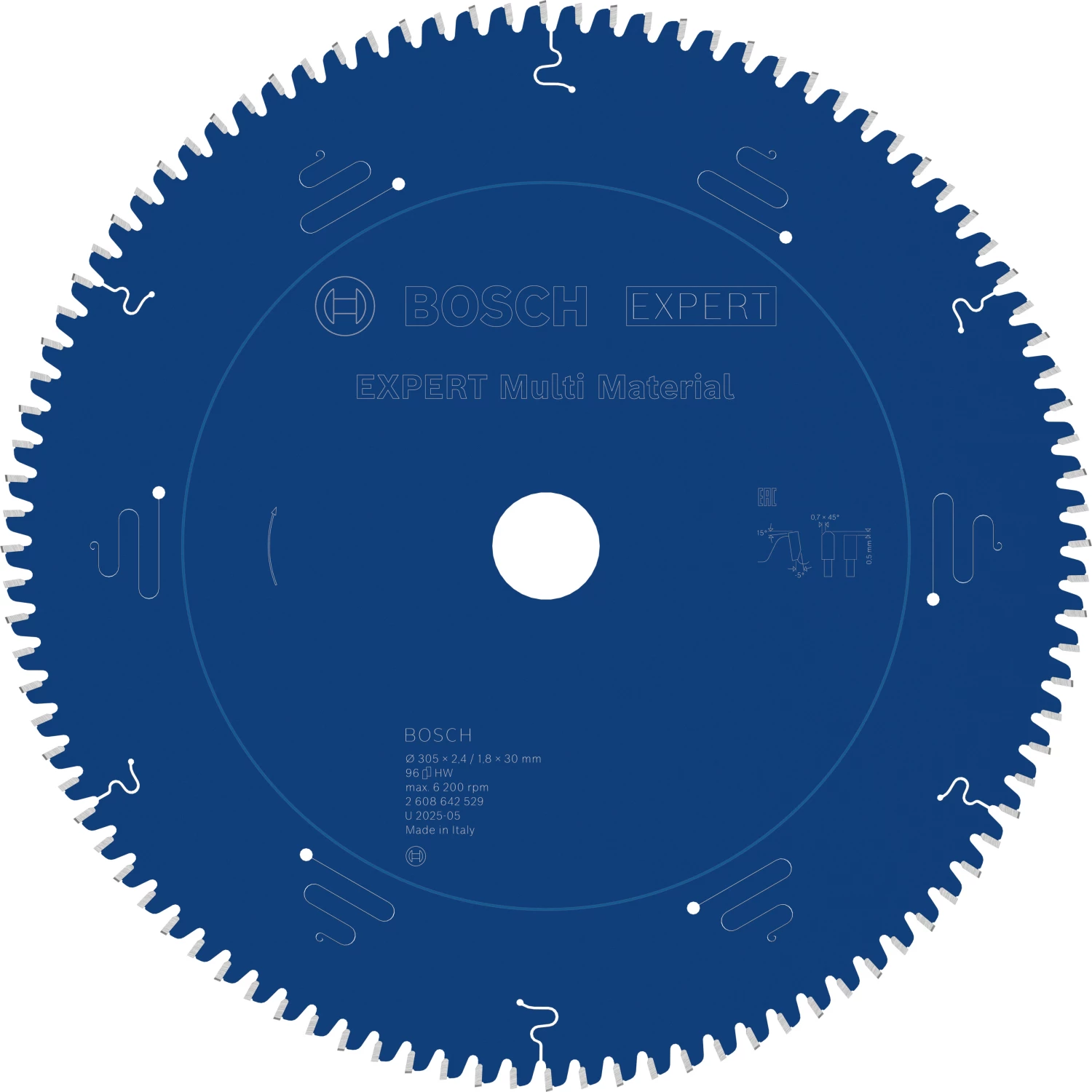 Bosch 2608642529 EXPERT afkortzaagblad voor Multi Material - 305 x 30 x 96T-image