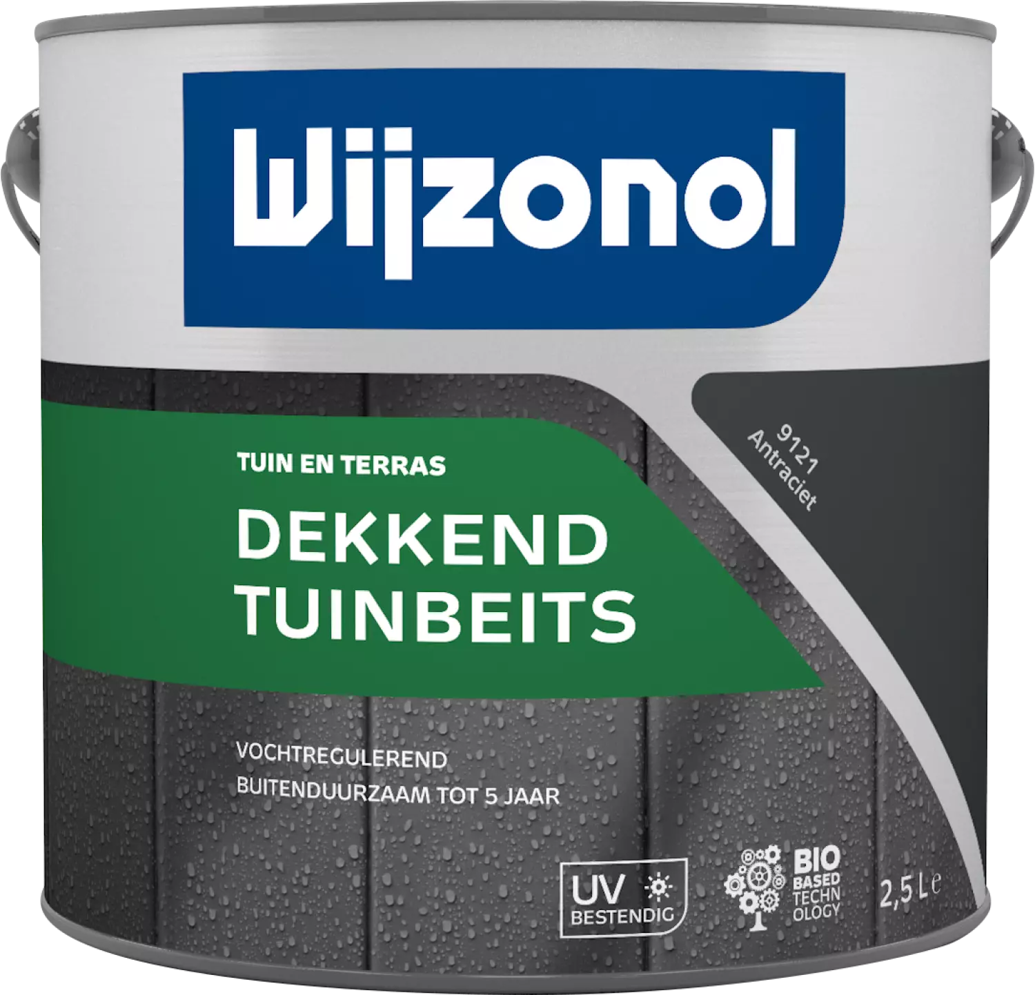 Wijzonol Dekkend Tuinbeits - 9121 Antraciet - 2,5L-image