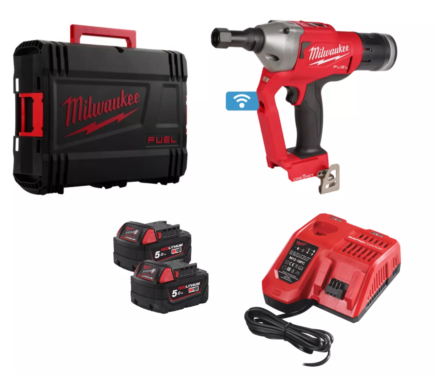 Milwaukee M18 ONEFLT-502X FUEL™ ONE-KEY™ slotbout tang (2x 5.0 Ah accu) - 18V-image