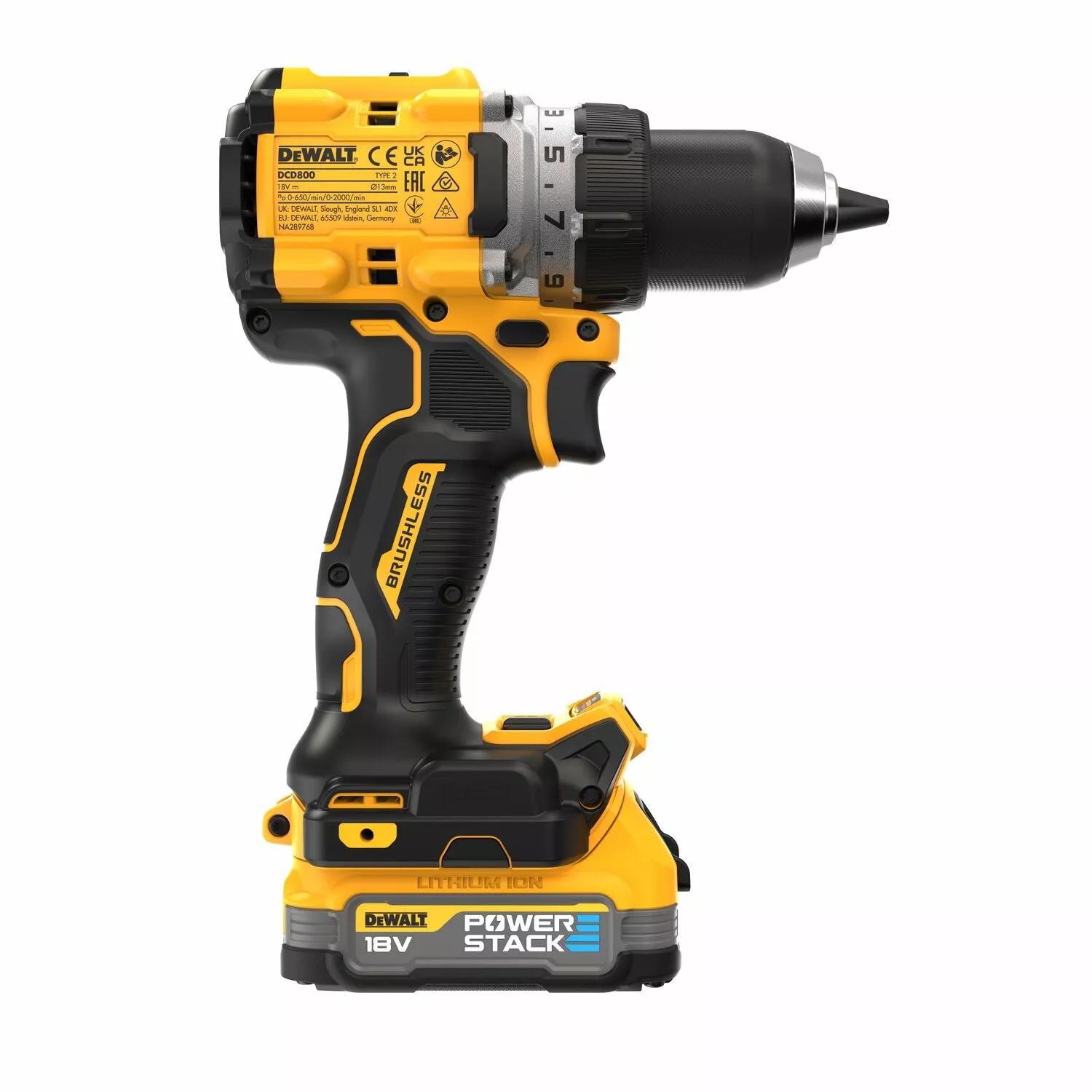 DeWALT DCD800E2T-QW 18V XR Li-ion Accu klopboormachine set (2x PowerStack) in TSTAK koffer-image