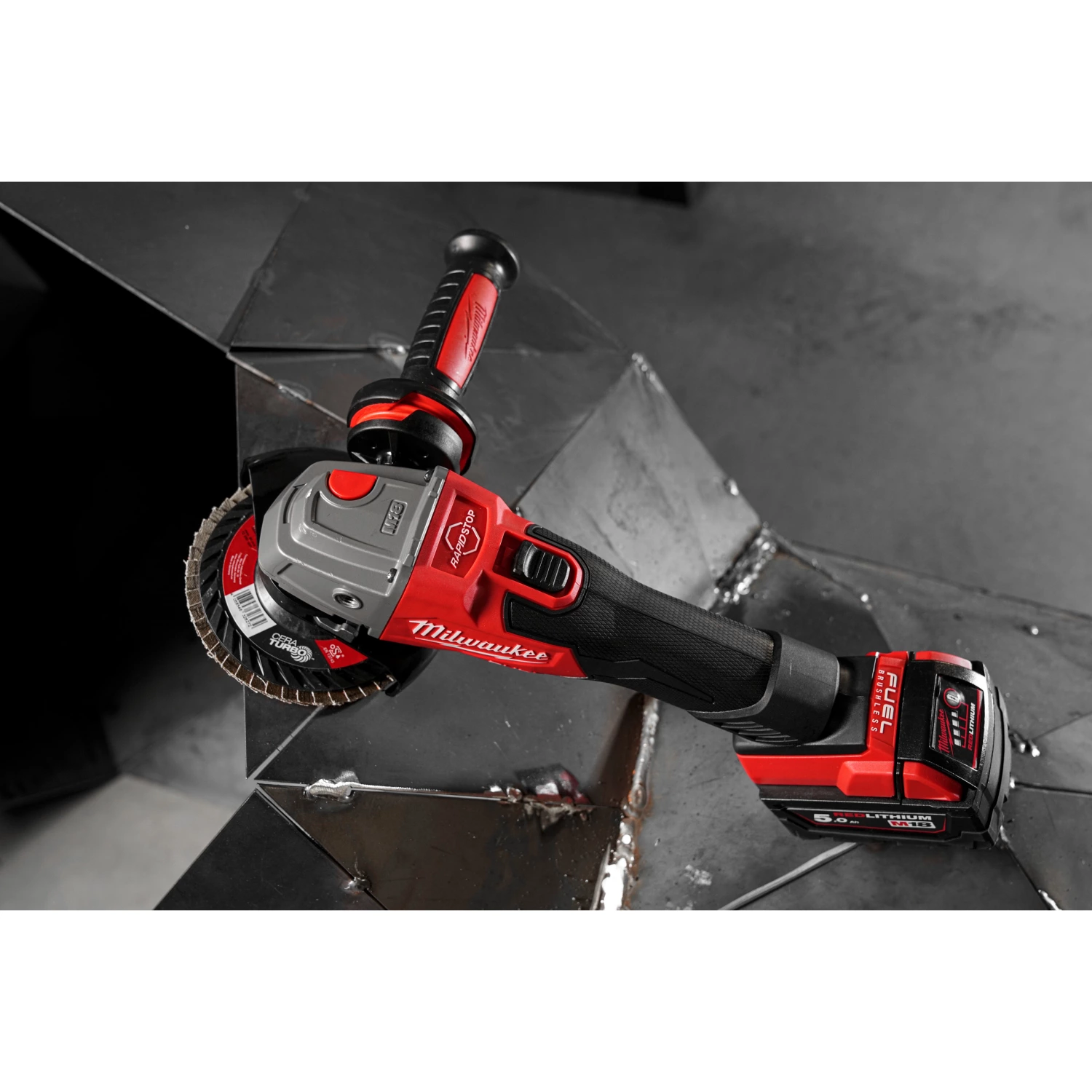 Milwaukee M18 FSAG125XB-501B 18V Li-ion accu haakse slijper set (1x 5.0Ah accu) in tas - 125mm-image