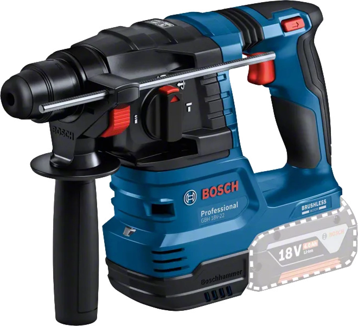 Bosch GBH 18V-22 Marteau perforateur sans fil 18V en L-Boxx (2x 4.0Ah) - avec unité d'aspiration-image
