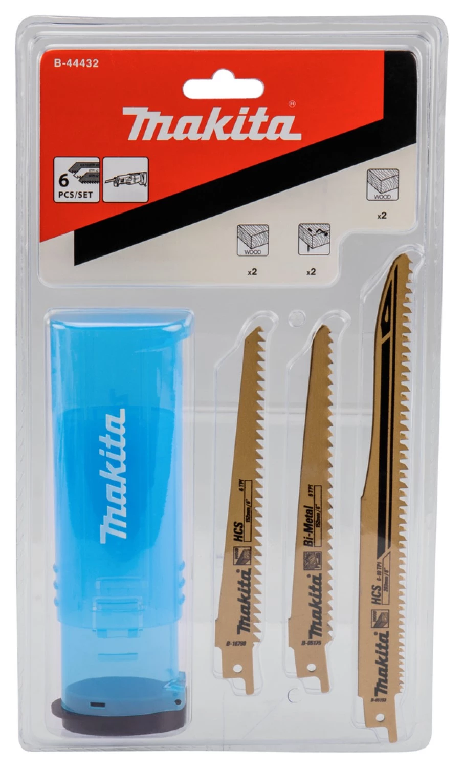 Makita B-44432 6-delige reciprozaagbladenset in koker-image