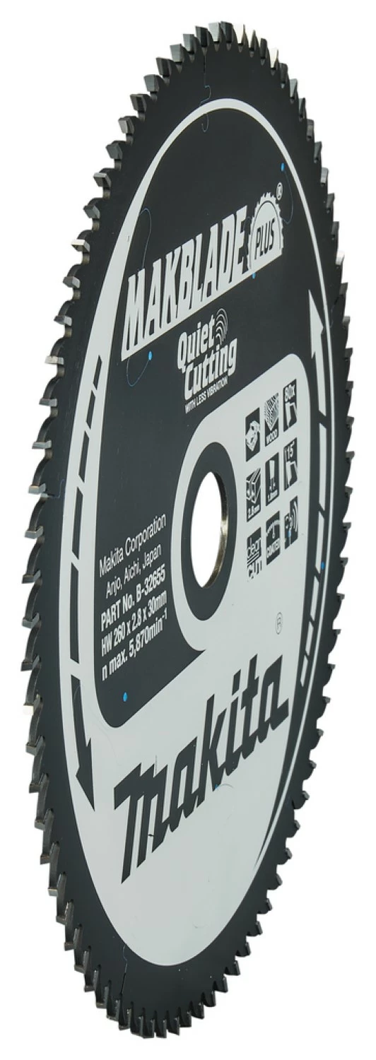 Makita B-32655 Makblade-Plus Tafelzaagblad - 260 x 30 x 80T - Hout-image