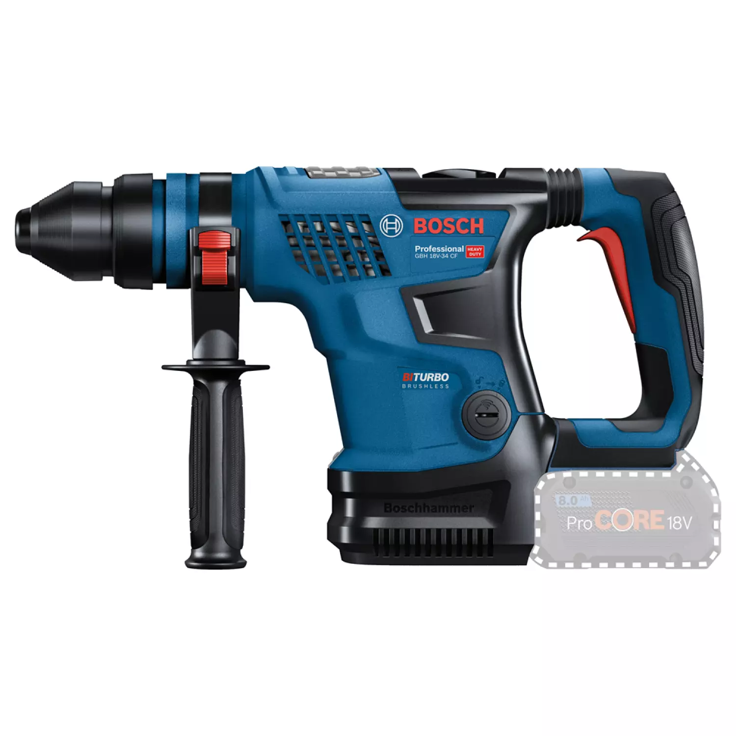 Bosch GBH 18V-34 CF 18V Li-Ion accu BiTurbo SDS-Plus boorhamer set (2x 5,5Ah) in koffer - 5,8J - koolborstelloos-image