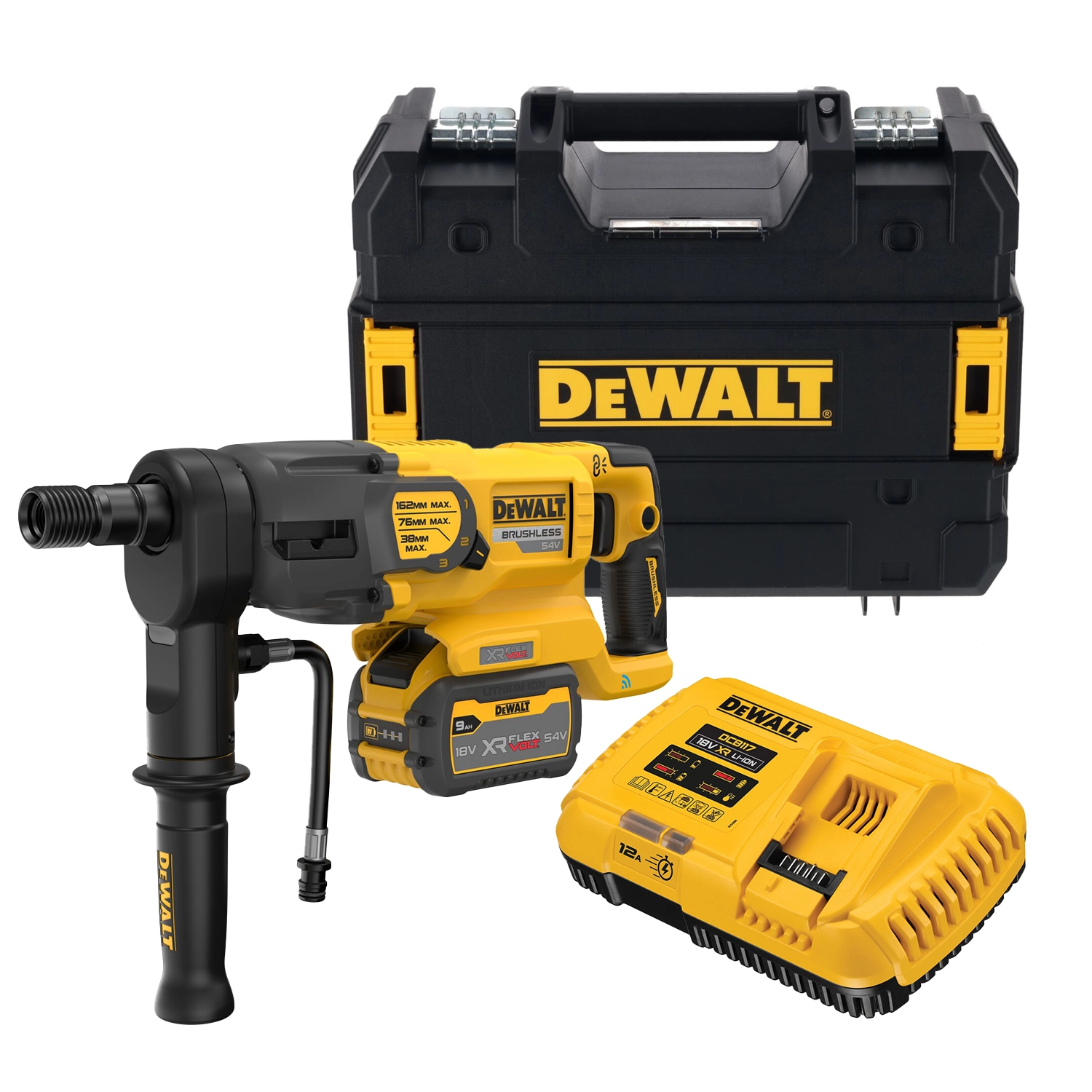 DeWALT DCD150X2 Perceuse diamant Flexvolt 54 V Li-ion (2 batteries 9Ah) dans coffret - 160 mm-image