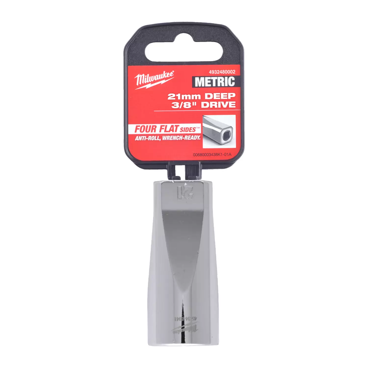 Milwaukee 4932480002 Dop - 3/8" FOUR FLAT™ lang - 21mm-image