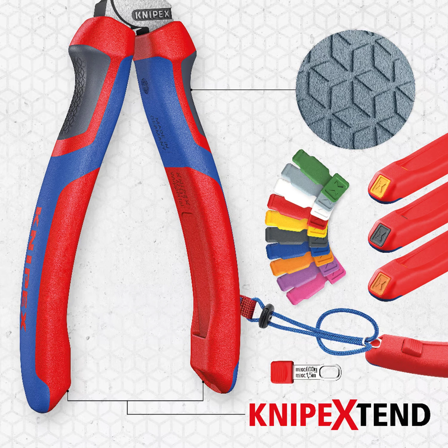 Knipex 9522165 Kabelschaar met openingsveer - 165mm-image