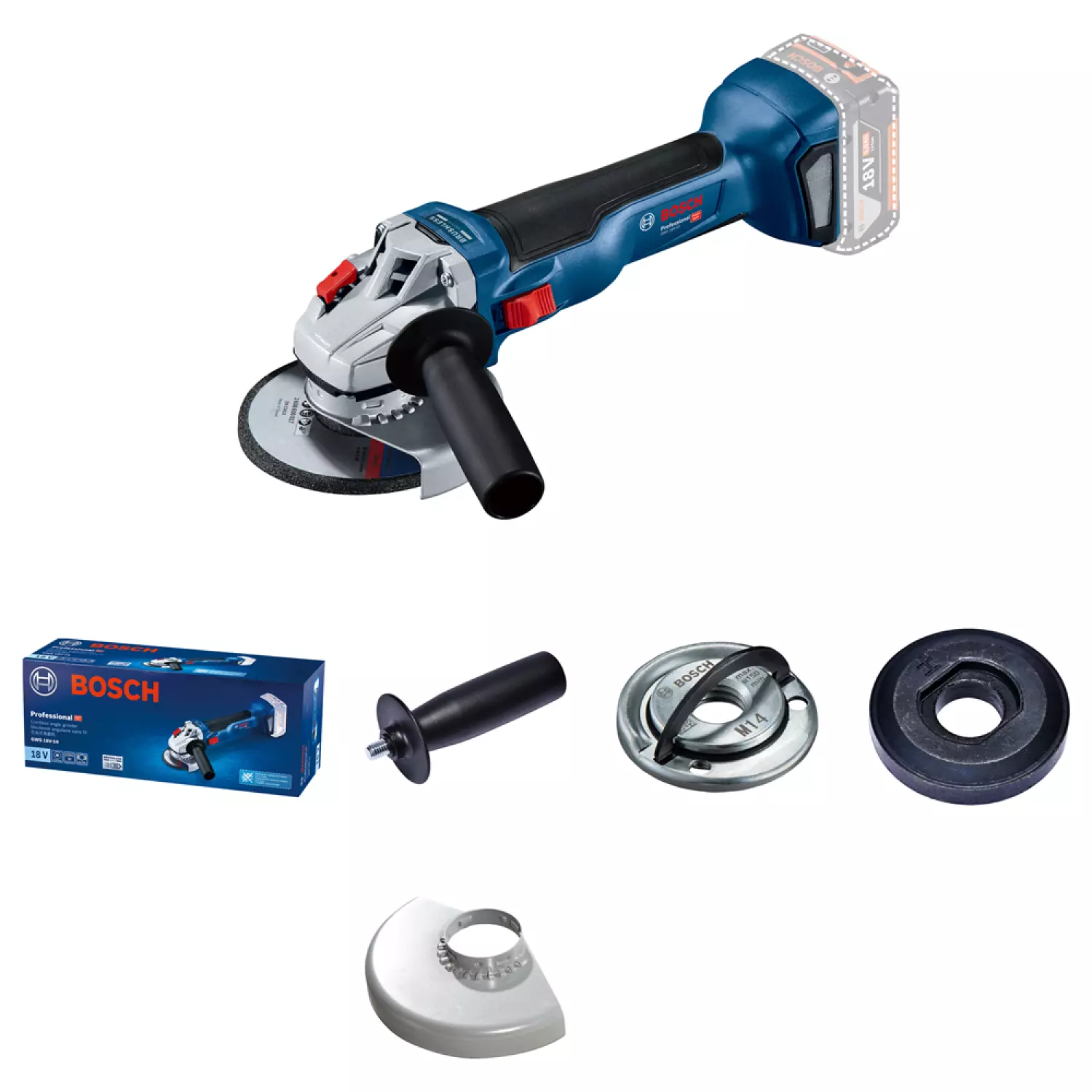 Bosch GWS 18V-10 Meuleuse d'angle sans fil Li-Ion - 125 mm - Machine seule-image