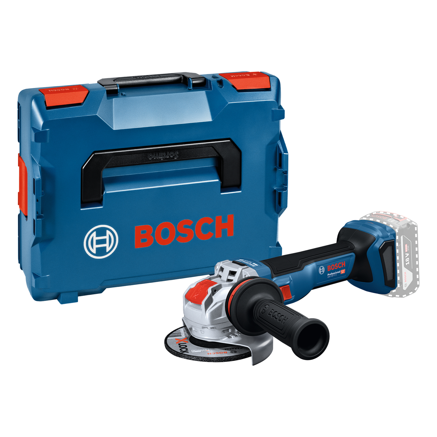 Bosch GWX 18V-11 S 18V accu X-LOCK Haakse slijper body in L-Boxx - 125mm-image