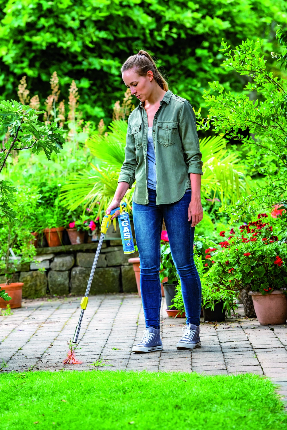 Gloria Thermoflamm Bio Comfort Plus Lance-flamme pour l'élimination des mauvaises herbes incl. une cartouche de gaz-image