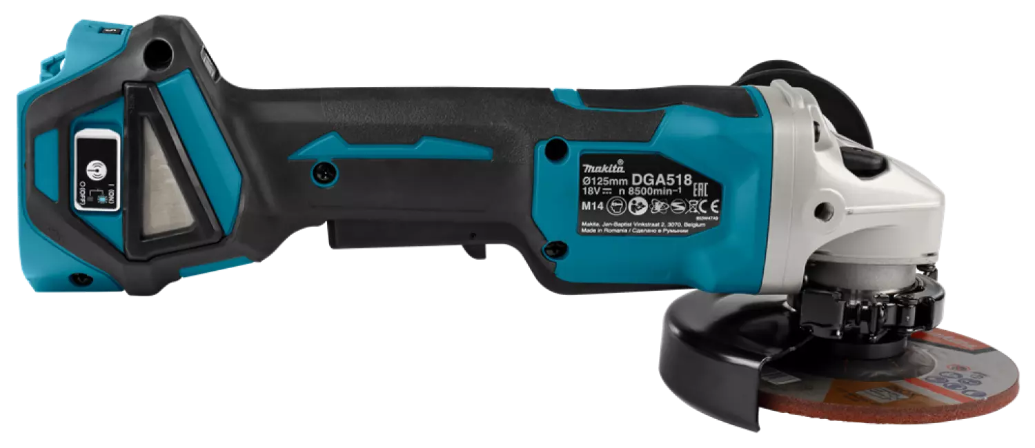 Makita DGA518ZJU Meuleuse d'angle sans-fil - 18V Li-ion - AWS - MAKPAC - 125 mm - Brushless - Machine seule-image